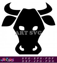 Black Cow Head With White Spots Design SVG