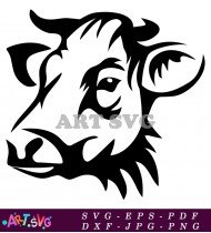 Cow Side Profile With Detailed Horns SVG