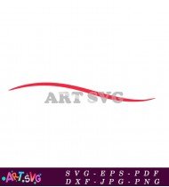 Red Curved Line Abstract Graphic Art SVG