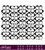 Classic Black And White Coach Logo Pattern SVG