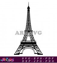 Black Eiffel Tower Icon Symbol Illustration SVG