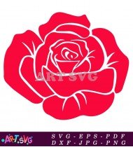 Red Rose With White Background And Stem SVG