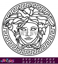 Medusa Head With Wreath For Versace Design SVG