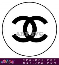 Black Chanel Logo Brand Symbol Fashion Label SVG