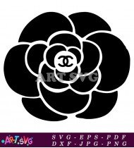 Chanel Black Flower Fashion Symbol Vector Image SVG