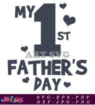 My First Father's Day Hearts Dad Design SVG