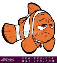 Cartoon Character of Nemo Orange and White SVG