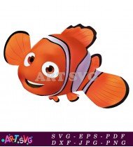 Marlin Fish Cartoon Character Illustration Red SVG