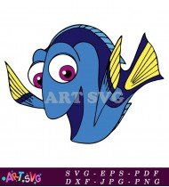 Dory Cartoon Character Illustration Blue Fish SVG