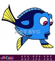 Dory Cartoon Character Illustration Yellow Fin SVG