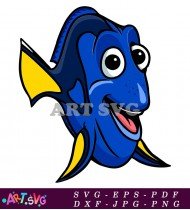 Dory Cartoon Character Illustration Blue Fin SVG