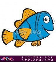 Dory Cartoon Character Illustration Smiling Blue SVG