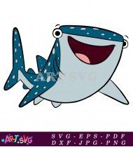 Whale Shark Cartoon Character Illustration with SVG