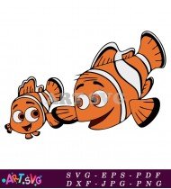 Cute Cartoon Clownfish Family Illustration Character SVG