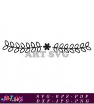 Decorative Black Floral Border Line Art SVG