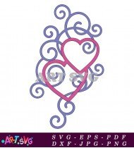 Romantic Heart Pattern with Intricate Swirls Design SVG