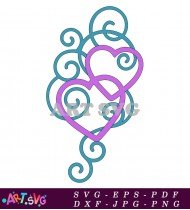 Beautiful Vintage Swirls Heart Vector Art Design SVG