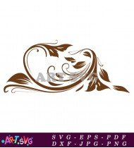 Swirls With A Brown Floral Theme SVG 1