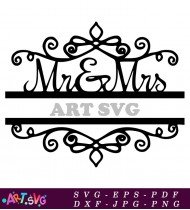 Elegant Wedding Couple Design For Invitation Card SVG