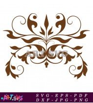 Wedding Swirls Elegant Brown Floral Illustration SVG