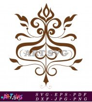 Simple Ornate Floral Design Clipart SVG 1