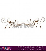 Vintage Ornate Floral Pattern Brown Swirls Design SVG 3