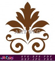 Brown Ornamental Floral Design Vector Illustration SVG