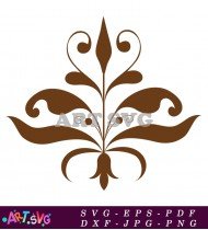 Simple Brown Swirling Flower Graphic Design SVG