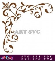 Ornate Floral Corner Decorative Design Element SVG