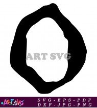 Hand Drawn Bold Black And White Letter O SVG 1