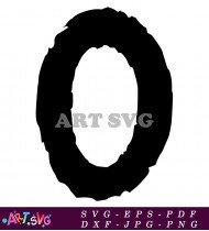 Hand Drawn Bold Black And White Letter O SVG 7