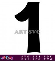 Black Number One In Bold Cartoon Style SVG