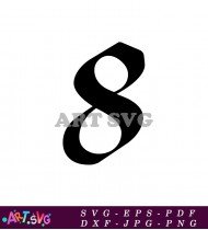 Black Number 8 In Bold Cartoon Style SVG