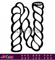 Black and White Twisted Rope Letter P Graphic SVG 1