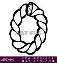 Black and White Twisted Rope Letter Q Graphic SVG 1