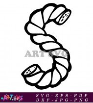 Black and White Twisted Rope Letter Z Graphic SVG 1