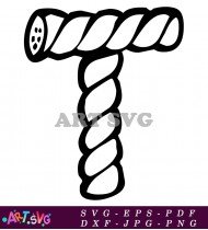 Black and White Twisted Rope Letter C Graphic SVG 1