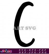 Bold Simple Script Alphabet Letter C Font SVG