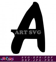 Bold Black Hand Drawn Font Letter A SVG