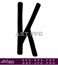 Bold Hand Drawn Font Black Letter K SVG