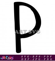 Letter P Black And White Vector Design SVG