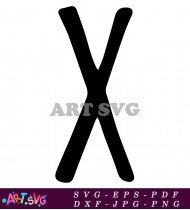 Bold Black and White Capital Letter X Design SVG