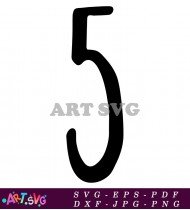 Free Download Number Five Black Clipart SVG 1