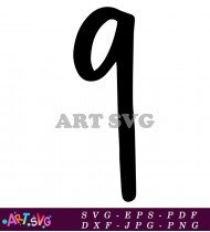 Free Black Number Nine Clipart Design SVG 1