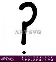 Hand Drawn Black Question Mark Clipart Design SVG