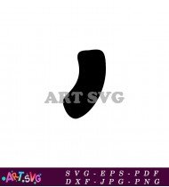 Black Hand Drawn Comma Symbol Clipart Design SVG 1