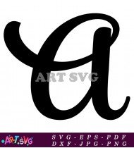 Black Hand Drawn Letter A Clipart Design SVG 1