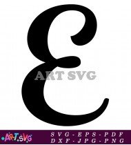 Cursive Font Letter E for Design Projects SVG