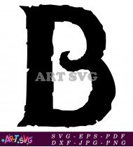 Black and White Cursive Letter B Font SVG