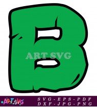 Green and White Cursive Letter B Style SVG